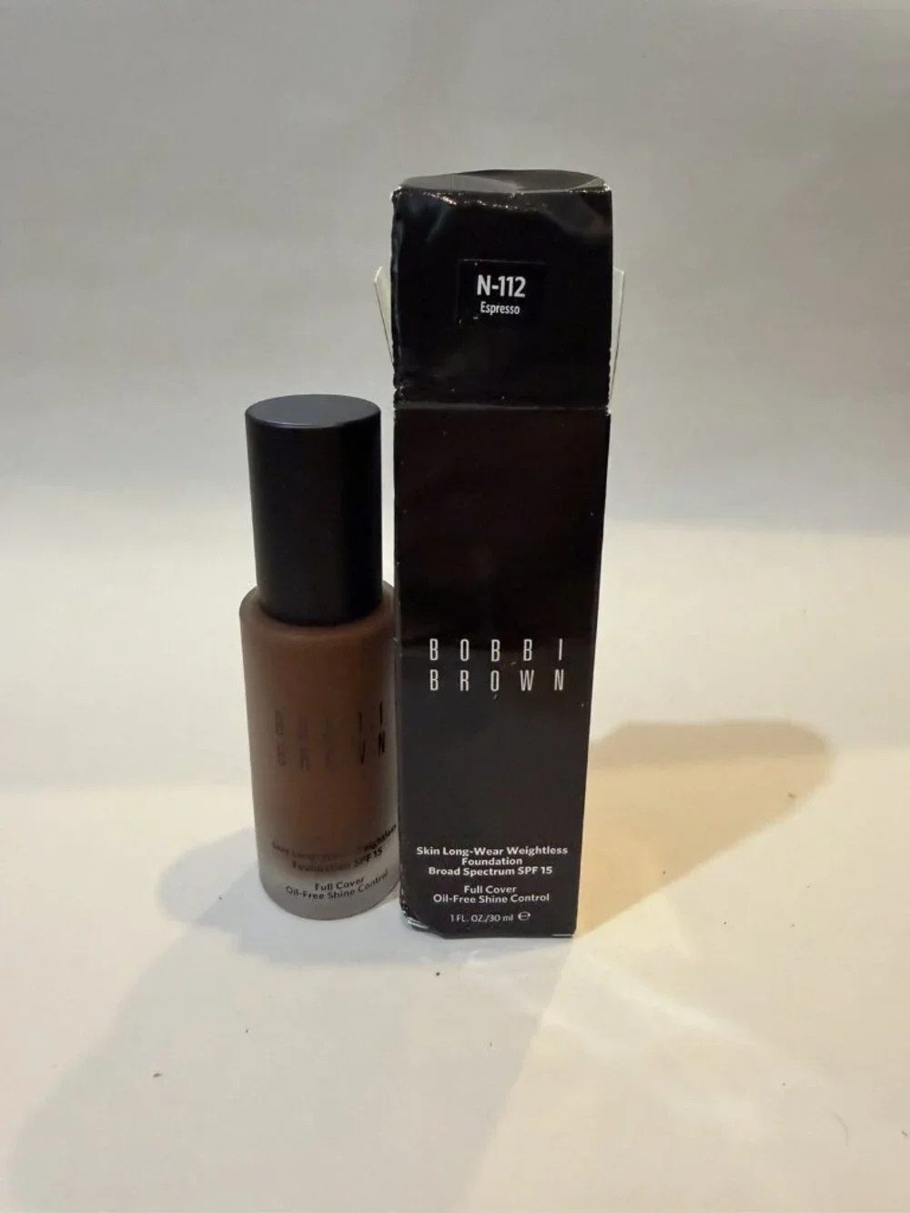 NIB Bobbi Brown N-112 Expresso Skin Long-Wear Weightless Foundation SPF 15